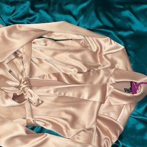 Like brand new! Satin champagne colored coat